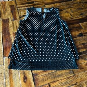 White House Black Market Black and White Polka Dot Tank Top